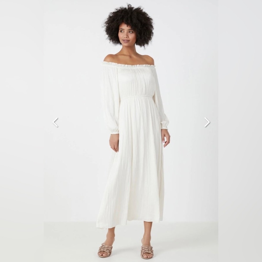 BCBG off the shoulder white dress, brand new